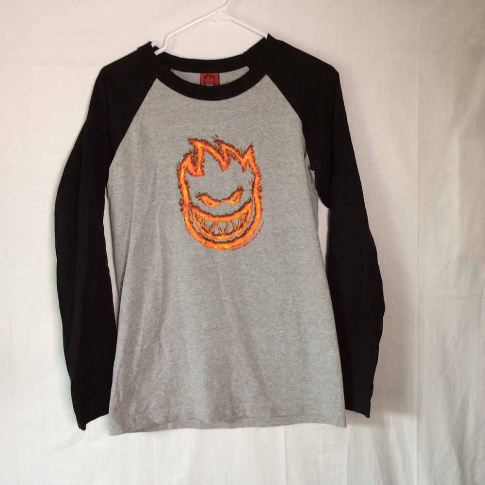 Spitfire Wheels Men’s Logo Raglan Gray/Black Tee